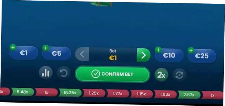 Big Bass Crash betting menu