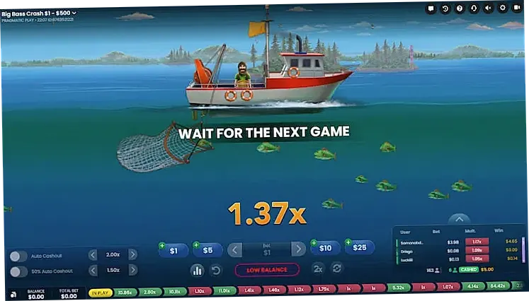 Big Bass Crash set stake